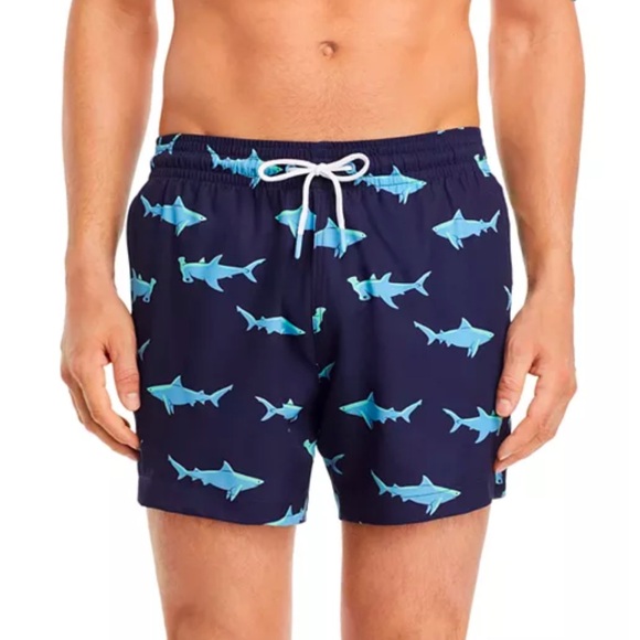 Trunks Surf & Swim Co. blue shark Sano swim trunks - Picture 2 of 6
